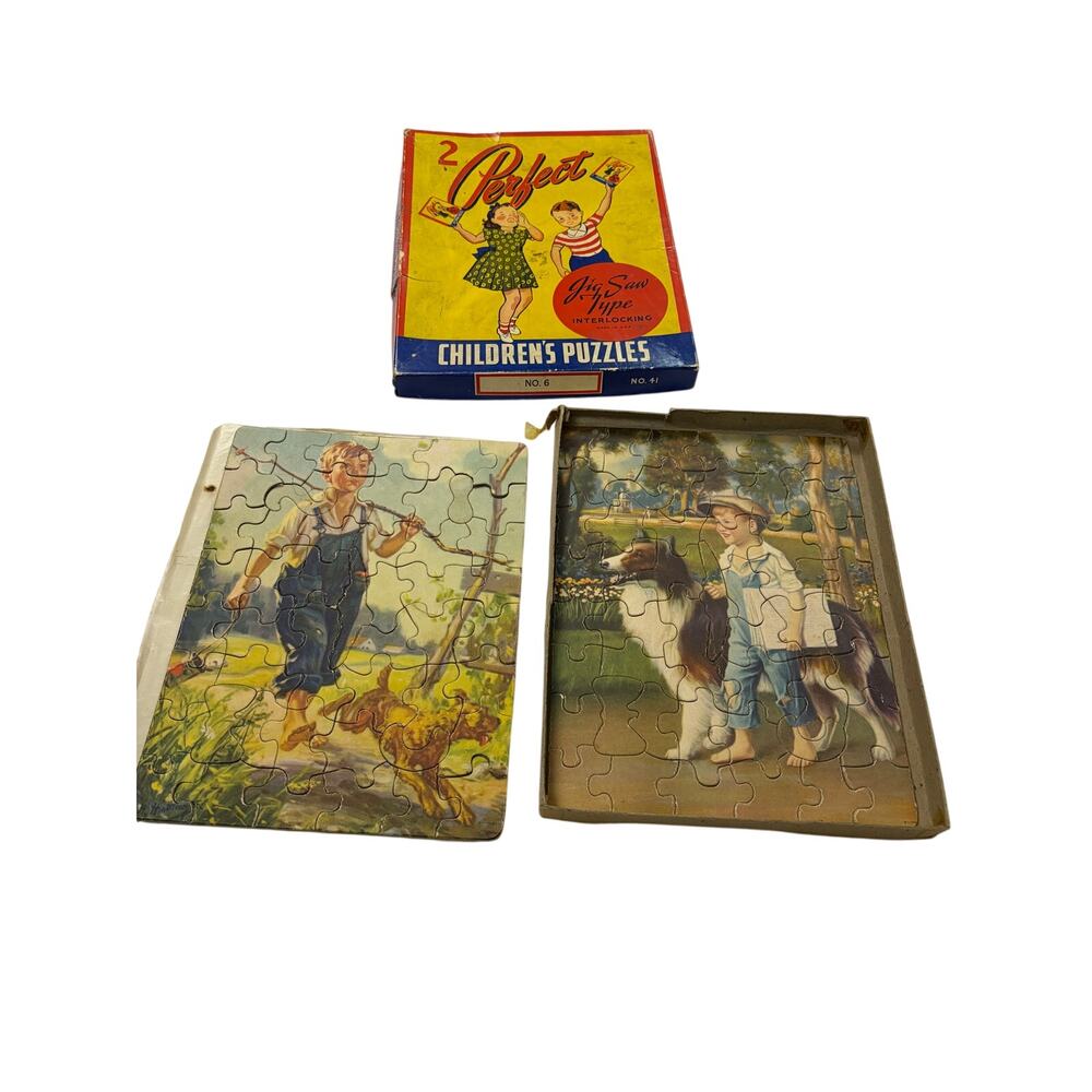 VTG 2 perfect childrens puzzles. No 6, 41. all pieces intact. vintage
